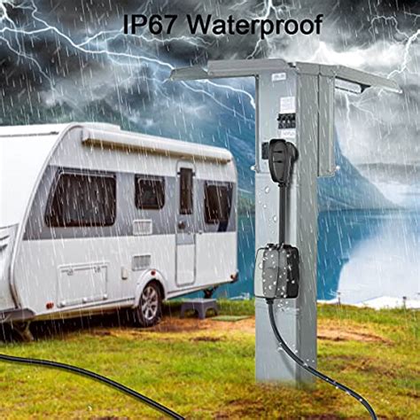 Powsaf Rv Surge Protector With Waterproof Cover Rv Voltage