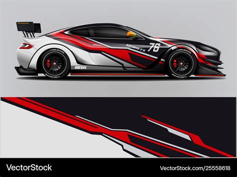 Sport car racing wrap design Royalty Free Vector Image