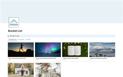 Bucket List Template By Notion Trek Notion Marketplace