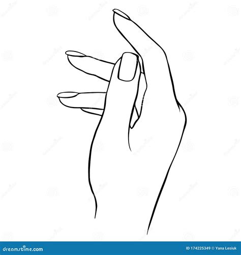 Vector Woman Hand Outline Illustration Isolated On Wite Stock Vector