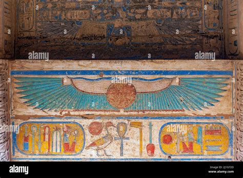 Ceiling Depiction Of The Winged Sun In The Mortuary Temple Of Ramesses