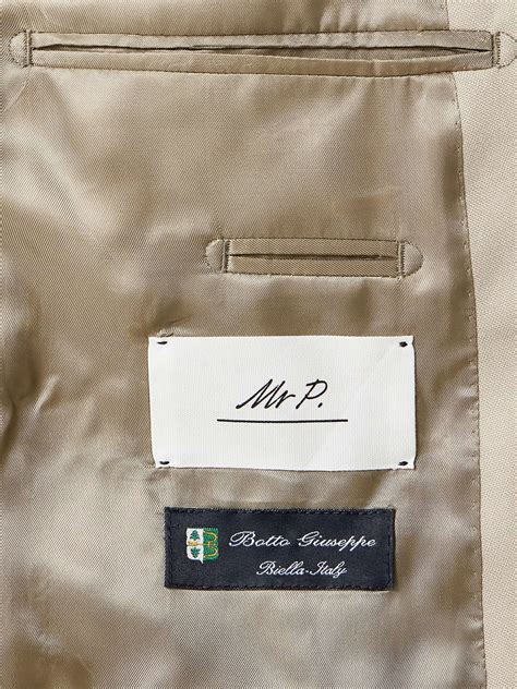 MR P Phillip Double Breasted Wool And Mohair Blend Suit Jacket For Men