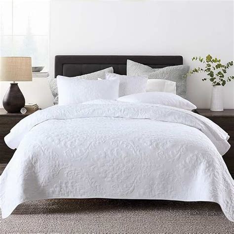 Amazon.co.uk: white cotton bedspread