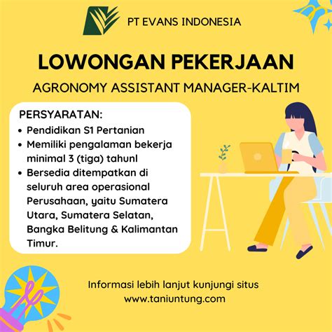 Info Loker Pertanian Agronomy Assistant Manager Di PT Evans Indonesia