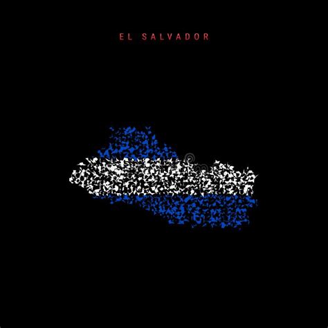 El Salvador Flag Map Chaotic Particles Pattern In The Salvadoran Flag