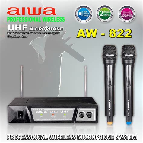 Jual Mic Wireless Aiwa Aw Freq Uhf Microphone Wireless Aiwa