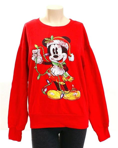 Disney Diy Ugly Sweatshirt Kit Mickey Mouse Red Christmas Sweatshirt