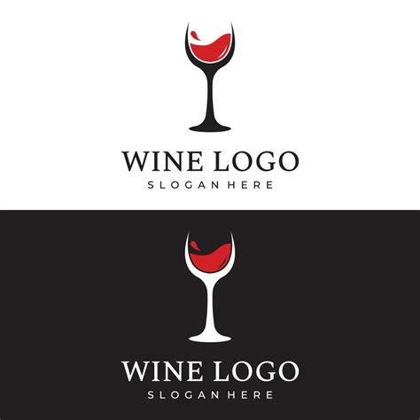 Wine Logo Template Design With Wine Glasses And Bottles Logo For