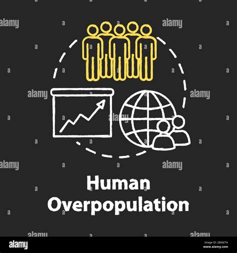 Human Overpopulation Chalk Rgb Color Concept Icon Birth Rate Increase