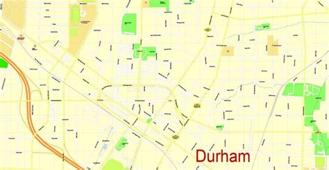 Duke University PDF Map, Durham, North Carolina, US, exact vector ...