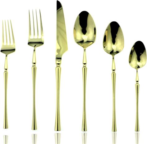 Amazon Jashii Luxury Rose Gold Wave Flatware Set Stainless