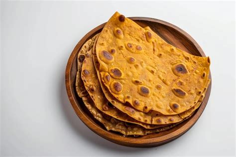 Crunchy Aloo Paratha Delicacy On White Background The Popular Street