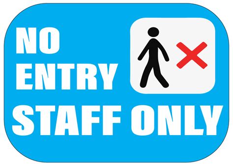 Safety Signs Traffic Control Laminated A No Entry Staff Only Warning