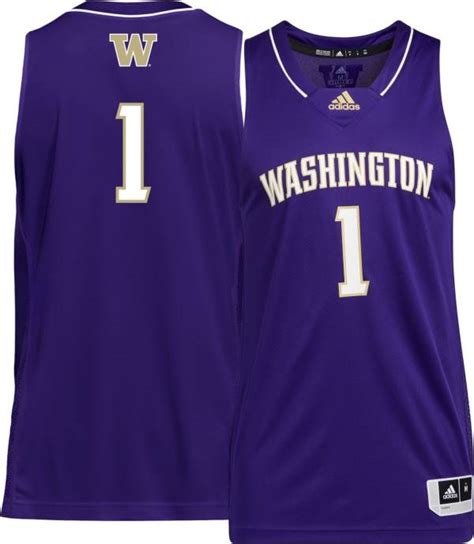 adidas Men's Washington Huskies #1 Purple Swingman Replica Basketball ...