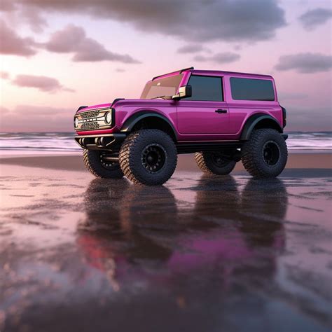 2022 Pink Ford Bronco Lifted, Digital Download, Bronco on a Beach ...