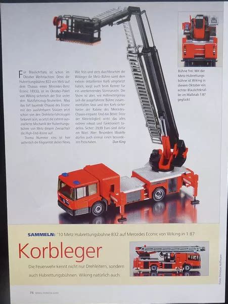 Wiking Feuerwehr Metz Hubrettungsb Hne B Mercedes Ein