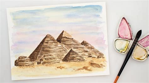 Watercolor Painting Tutorial Pyramids Free Sketch Youtube