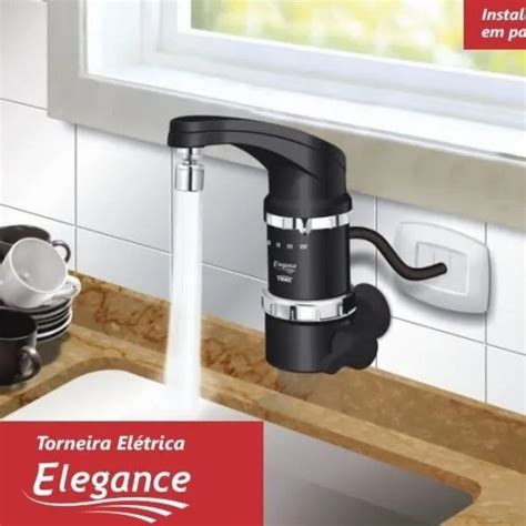 Torneira Eletrica FAME 4T Elegance Parede 127V 4800W Preta Shopee Brasil