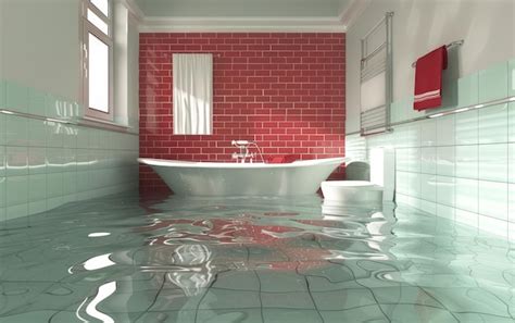 Premium Photo | Modern bathroom experiencing a flood due to water ...