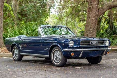 For Sale 1966 Ford Mustang Convertible Nightmist Blue White Soft Top