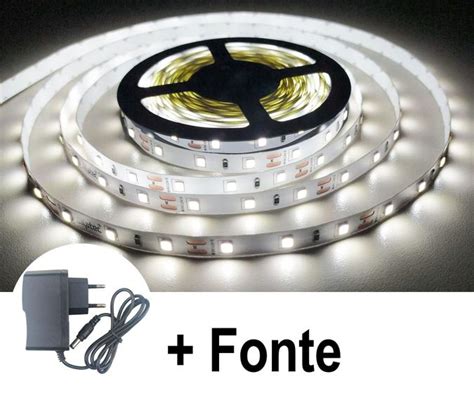 Fita LED 2835 Branco Frio 300 Leds 5 Metros 12V IP20 S Silicone