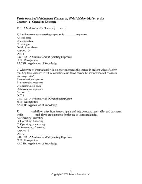 FIN3350 CH12 TB Fundamentals Of Multinational Finance 6e Global