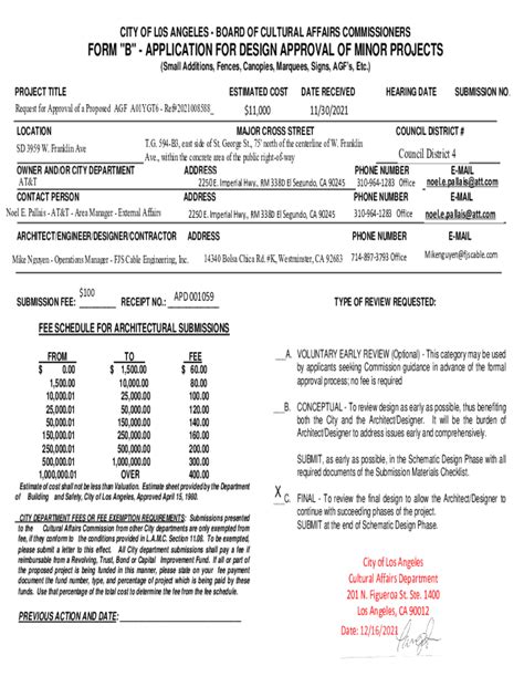 Fillable Online Engpermits Lacity Form B Application For Design