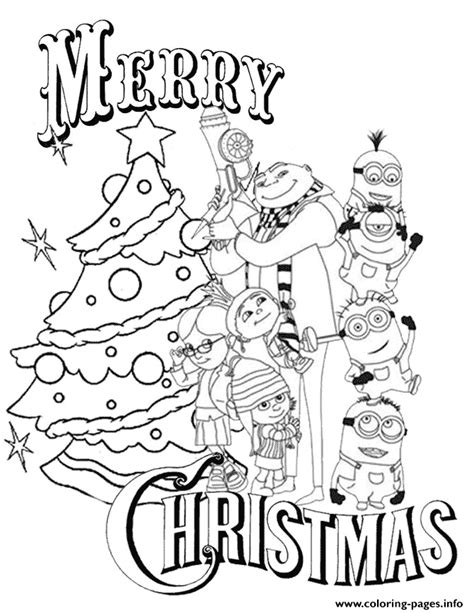 Minion Christmas Coloring Pages - canvas-clam