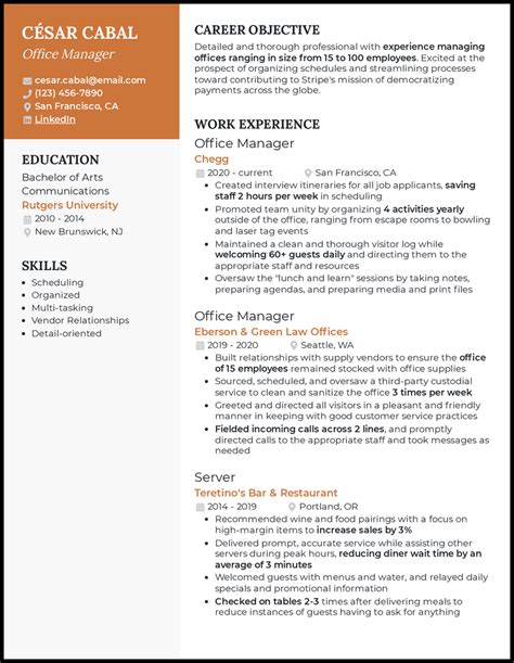 Office Manager Resume Examples For