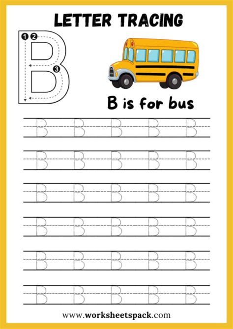 Uppercase Letter B Tracing Worksheet Printable Letter B Writing