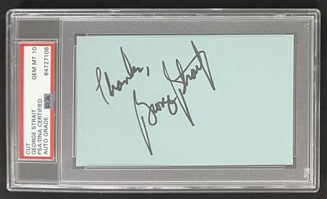 George Strait Signed Autograph 3x5 Card PSA/DNA Slabbed Encapsulated ...