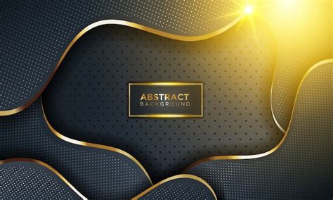 Premium Vector Modern Dark Background With Shine Gold Line And Glitter