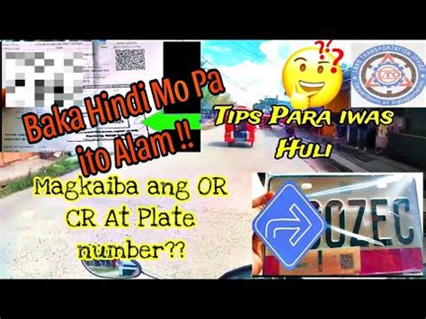 Magkaiba Ang Plate Number At Or Cr Ng Motorcycle Ano Ang Dapat Gawin