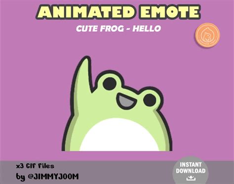 Shocked Frog Animated Emote Twitch Kick Emote Discord