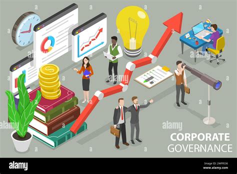 3d Isometric Flat Vector Conceptual Illustration Of Corporate Governance Company Development