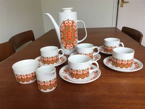 J G Meakin Coffee Set Madrid Pattern Designed By Jessie Tait Vintage