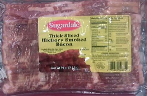 The Bacon Label Gallery Sugardale Thick Sliced Hickory Smoked Bacon 40 Oz