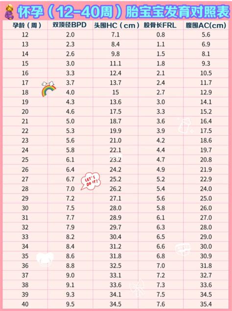 胎儿发育标准对照表图附胎儿体重计算公式 腾讯新闻