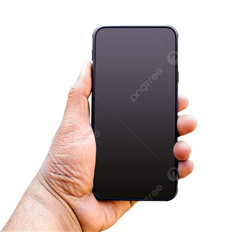 Close Up View Male Hand Holding Smartphone Cellphone Hand Hold Png