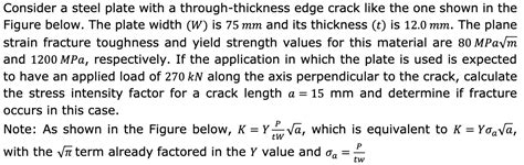 Solved Consider A Steel Plate With A Through Thickness Edge Chegg