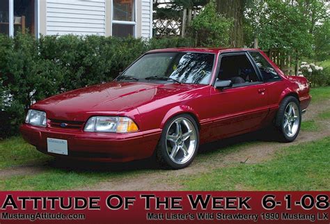 Wild Strawberry Red 1990 Ford Mustang Coupe Photo