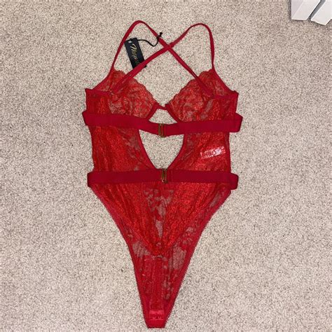 Mapalè red lingerie teddy Size M L Fits me and I Depop