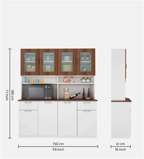 Buy Modish Crockery Unit In Frosty White Walnut Finish By Woodbuzz