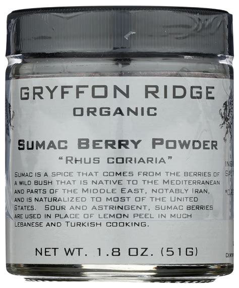 Gryffon Ridge Spice Organic Sumac Powder 18 Oz Grocery