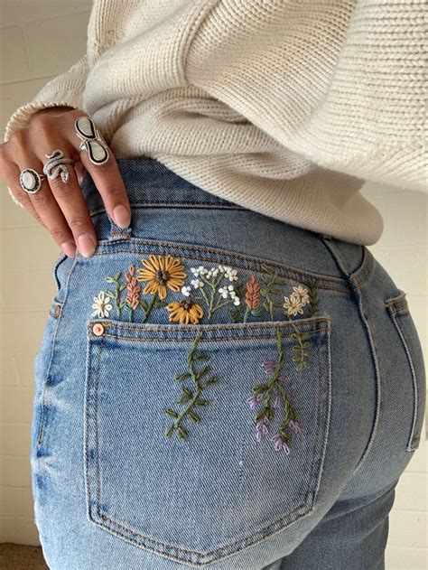 Floral Embroidered Jeans DIY