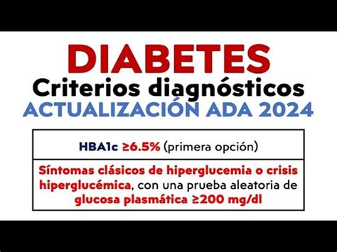 CRITERIOS DIAGNOSTICOS DE DIABETES SEGUN ADA 2024 YouTube