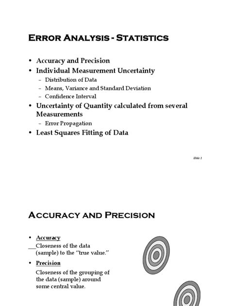 Error Analysis Statistics Accuracy And Precision Individual