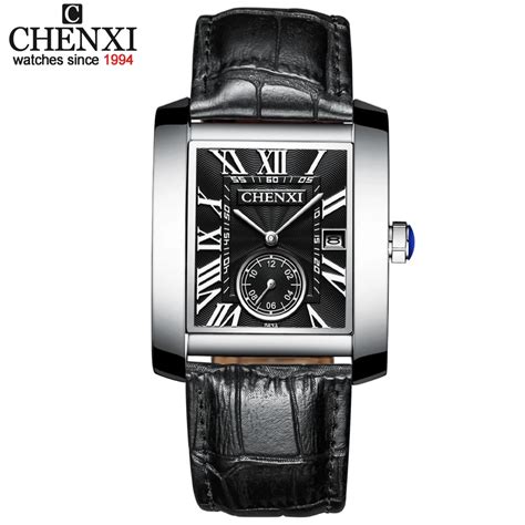 Chenxi Montre Bracelet En Cuir Pour Hommes Cadran Carr Analogique