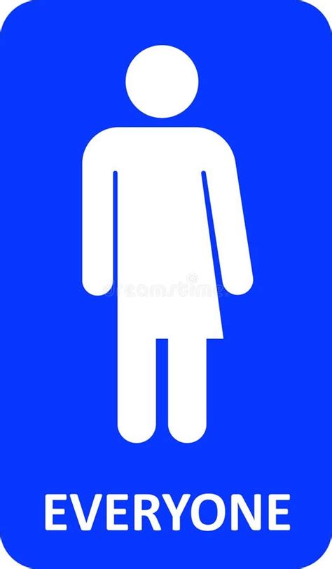 Gender Neutral Sign Transgender Restroom Sign Blue Symbol Isolated On White Mandatory Banner