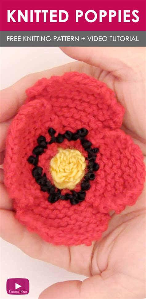 How To Knit A Poppy Flower Pattern With Video Tutorial Studio Knit